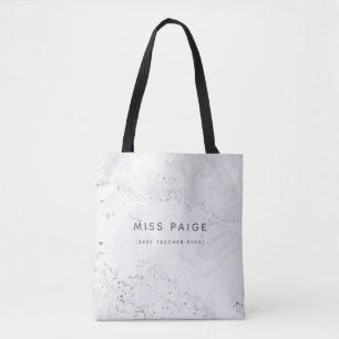(BEST TEACHER EVER) MARBLE TOTE BAG