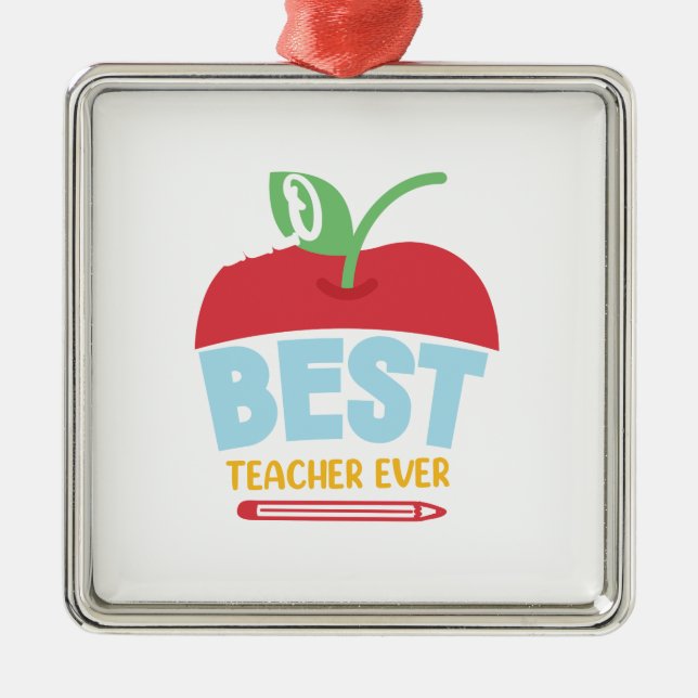Best Teacher Ever Metal Tree Decoration (Front)
