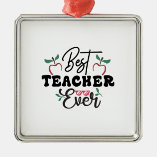 Best Teacher Ever Metal Tree Decoration