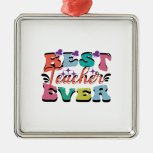 Best Teacher Ever Metal Tree Decoration