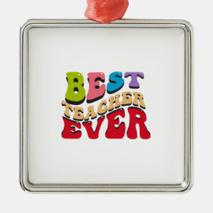 Best Teacher Ever Metal Tree Decoration