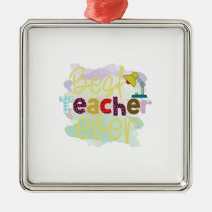 Best Teacher Ever Metal Tree Decoration