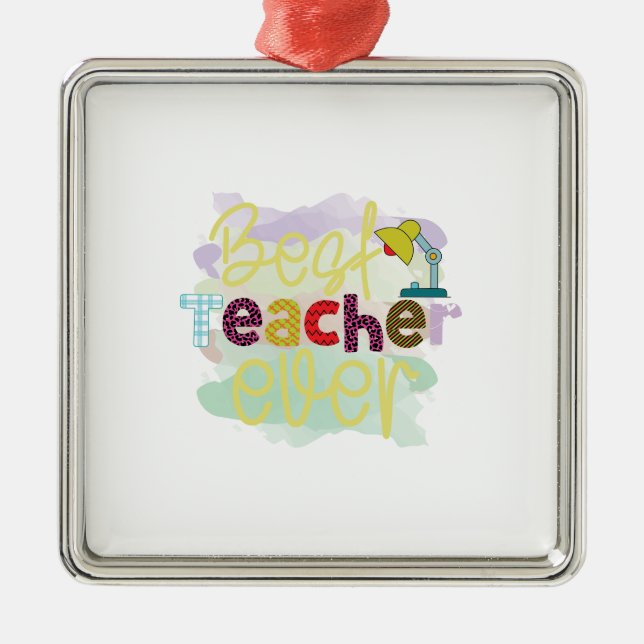 Best Teacher Ever Metal Tree Decoration (Front)