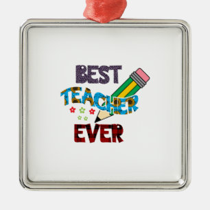 Best Teacher Ever Metal Tree Decoration