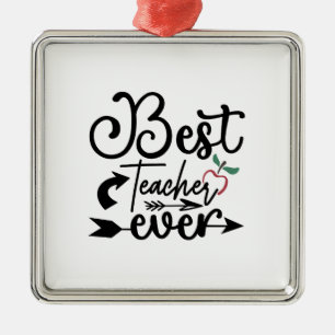 Best Teacher Ever Metal Tree Decoration