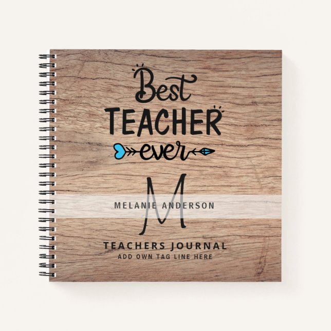 BEST TEACHER EVER Monogram Journal Thank You (Front)