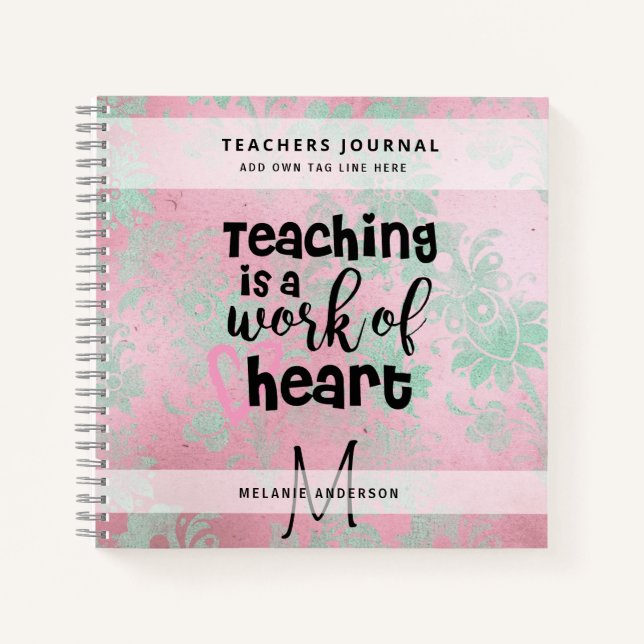 BEST TEACHER EVER Monogram Journal Thank You (Front)