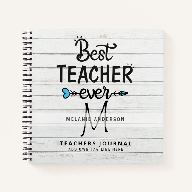 BEST TEACHER EVER Monogram Journal Thank You (Front)