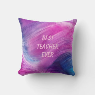 Best Teacher Ever Pastel Swirl Cushion
