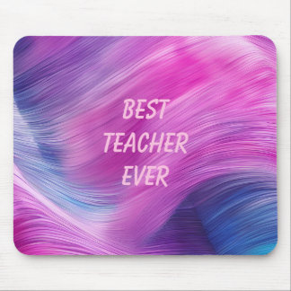 Best Teacher Ever Pastel Swirl Mouse Mat