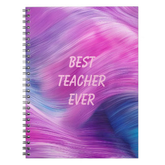 Best Teacher Ever Pastel Swirl Notebook