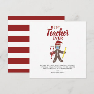 Best Teacher Ever Personalised Christmas Holiday Card