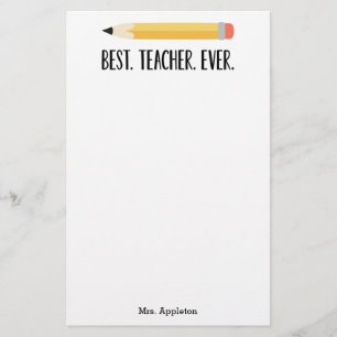 Best Teacher Ever   Personalised Stationery Gift