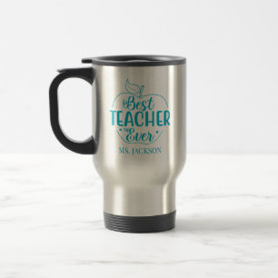 Best Teacher Ever Personalized Apple Travel Mug