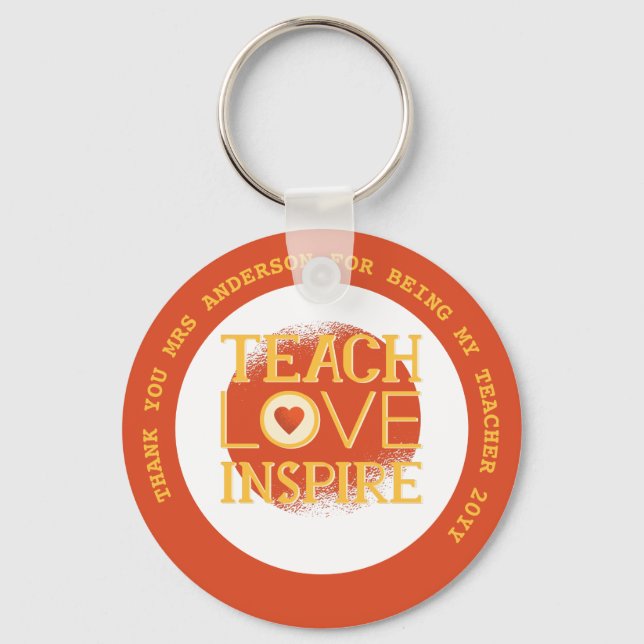 BEST TEACHER EVER Personalized Gifts Under $4 Key Ring (Front)