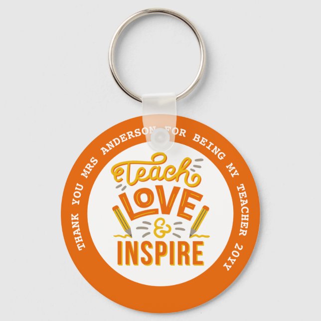 BEST TEACHER EVER Personalized Gifts Under $4 Key Ring (Front)