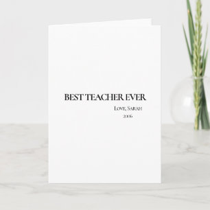 Best Teacher Ever Personalized Greeting Card