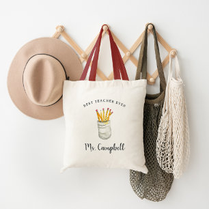 Best Teacher Ever Personalized Tote Bag