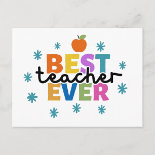 BEST TEACHER EVER POSTCARD