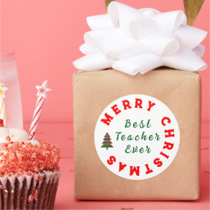 Best Teacher Ever Present - Teacher Appreciation Classic Round Sticker