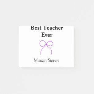 Best Teacher ever purple bow name appreciation gif Post-it Notes