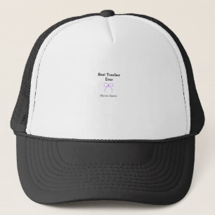 Best Teacher ever purple bow name appreciation gif Trucker Hat