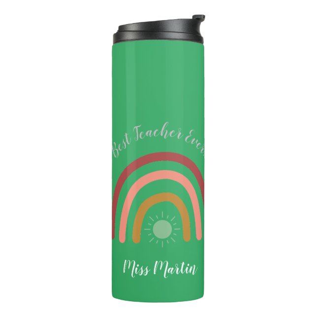 Best Teacher Ever Rainbow Sun all-over design Thermal Tumbler (Rotated Left)