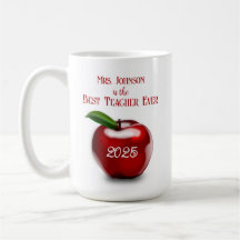 Best Teacher Ever Red Apple | Teacher Gift