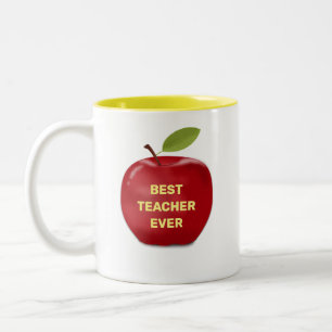 Best Teacher Ever & Red Apple Two-Tone Coffee Mug