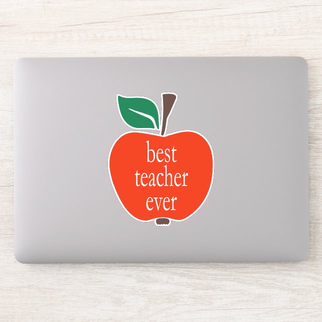 Best Teacher Ever Red Green Apple Lowercase (Computer)