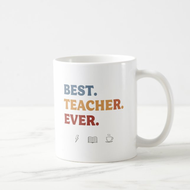 Best Teacher Ever  Retro Modern Mug (Right)