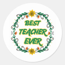 Best Teacher Ever Sticker | Cute Floral Teacher Ap