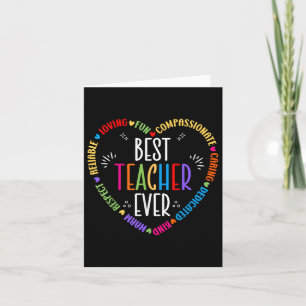 Best Teacher Ever Teacher Motivational Appreciatio Card