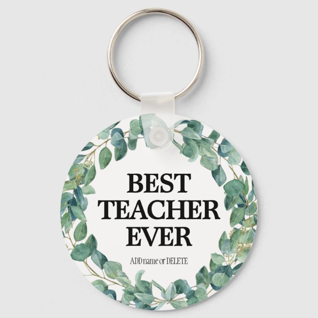 Best teacher ever thank you appreciation gift key ring (Front)