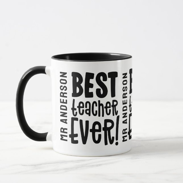 Best teacher ever thank you teacher modern mug (Left)