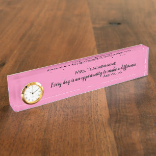 Best Teacher Ever Thank You Typography Personalise Nameplate