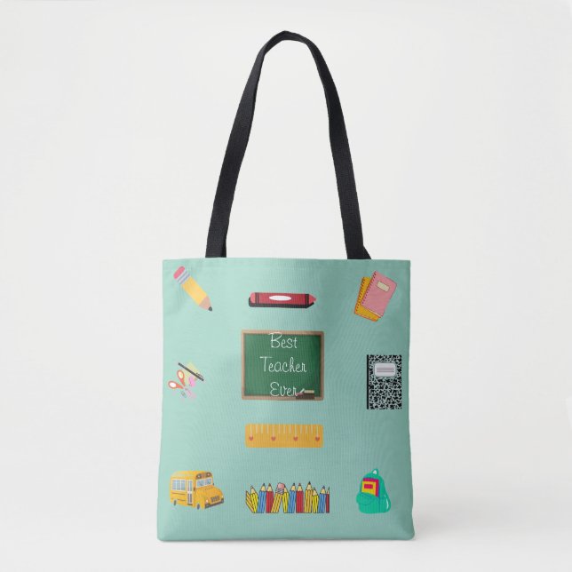 Best Teacher Ever Tote Bag (Front)