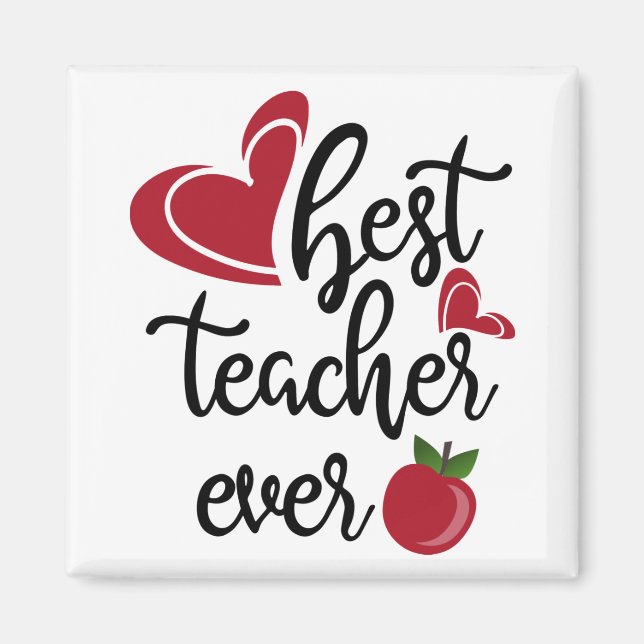 Best teacher ever typography magnet (Front)