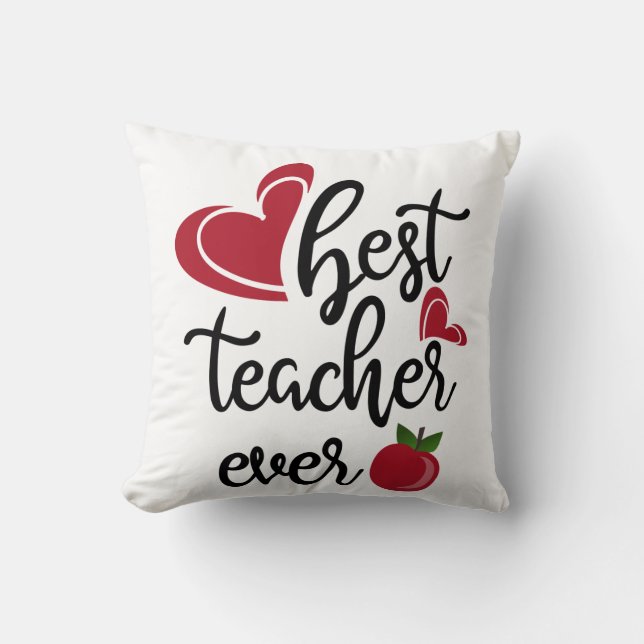 Best teacher ever typography teachers cushion (Front)