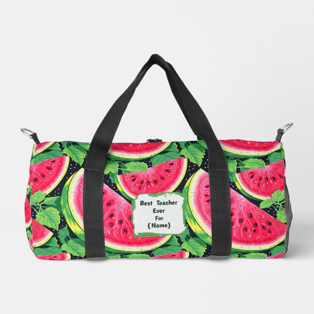 Best Teacher Ever – Watermelon Duffle Bag (Front)