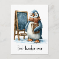 Best Teacher Ever Winter Penguin Design