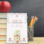 Best Teacher Ever Woodland Deer Potted Plant Thank You Card<br><div class="desc">Say Thank You for Helping Me Grow to the Best Teacher Ever. The design features watercolor potted plant, stylised with a cute woodland deer and decorated with country folk art style flowers and foliage. The template is ready for you to personalise with your name and you can also add your...</div>