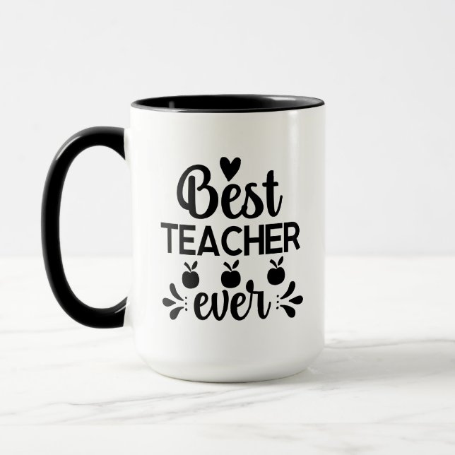 Best Teacher Ever Wordart Mug (Left)