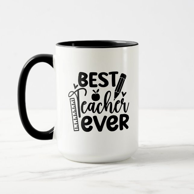 Best Teacher Ever Wordart Mug (Left)