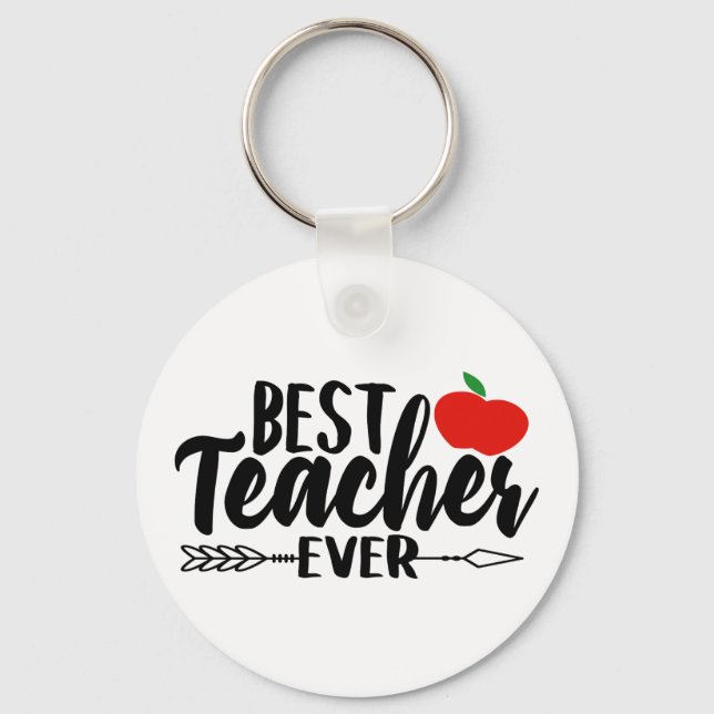 Best Teacher ever words keychain (Front)