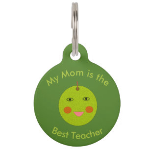 Best Teacher Happy Apple Custom Dog Tag
