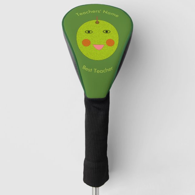 Best Teacher Happy Apple Custom Golf Head Cover (Front)
