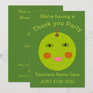 Best Teacher Happy Apple Custom Invites