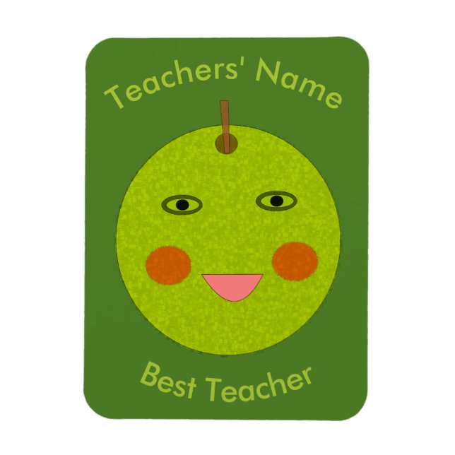 Best Teacher Happy Apple Custom Magnet (Vertical)