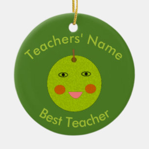 Best Teacher Happy Apple Custom Ornament